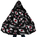 Anime Blood Eyes All Print Fleece Hooded Cloak - Dimensional Era