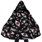 Anime Blood Eyes All Print Fleece Hooded Cloak - Dimensional Era
