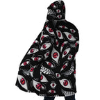 Anime Blood Eyes All Print Fleece Hooded Cloak - Dimensional Era
