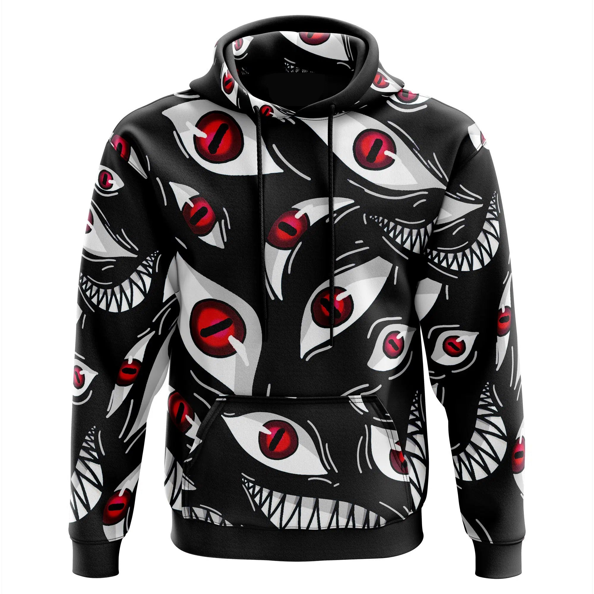 Anime Red Evil Eyes All Over Print Hoodie - Dimensional Era