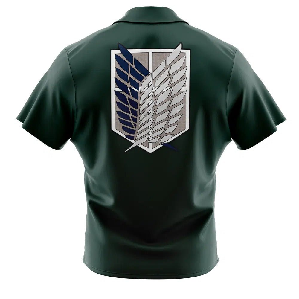 Attack On Titan Survey Corps Wings Of Freedom Green Hawaiian Shirt - Dimensional Era