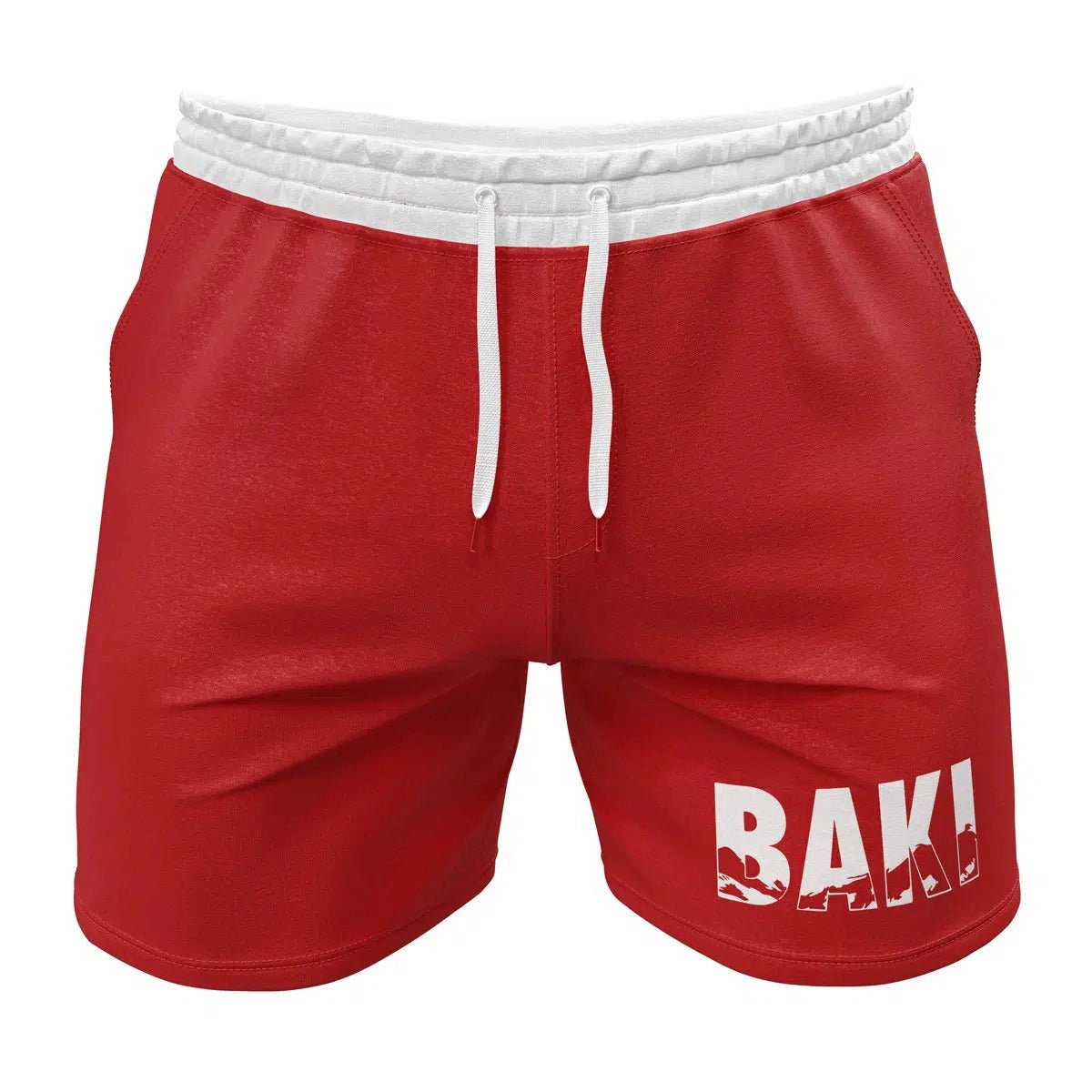 Baki Red Athletic Shorts | Breathable Drawstring Sweatpants Anime Fighting Style - Dimensional Era