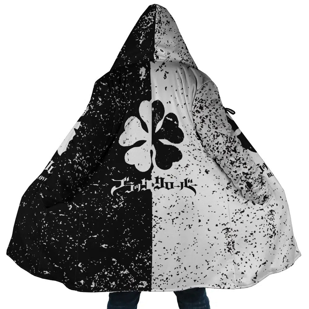 Black Clover Four-Leaf Long Polar Fleece Zip Coat - Dimensional Era