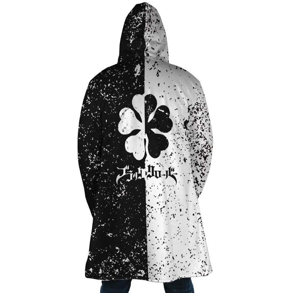 Black Clover Four-Leaf Long Polar Fleece Zip Coat - Dimensional Era