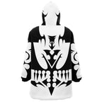 Black White Tribal Pattern Hoodie Blanket - Dimensional Era