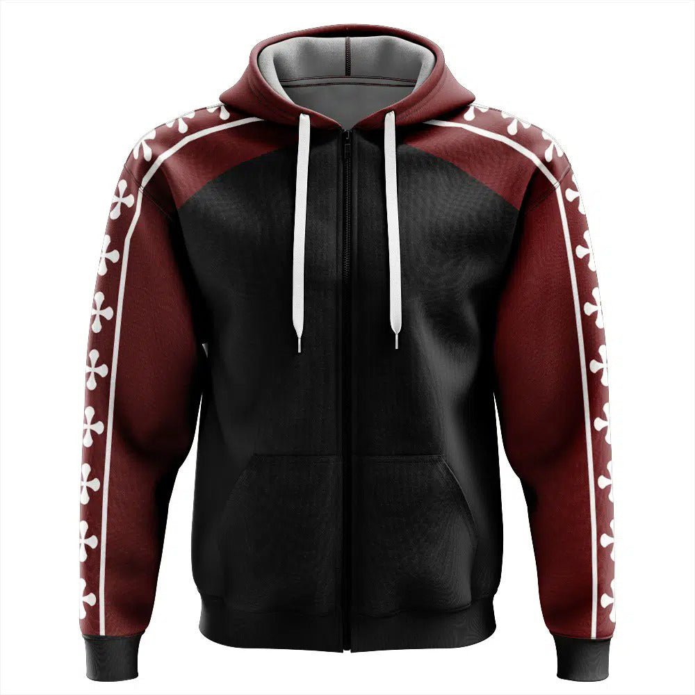 Burgundy Raglan Gothic Circle Zip-Up Hoodie - Dimensional Era