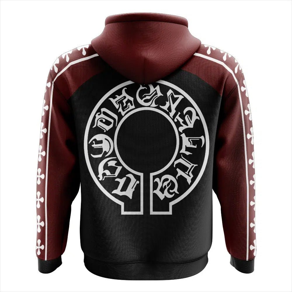 Burgundy Raglan Gothic Circle Zip-Up Hoodie - Dimensional Era