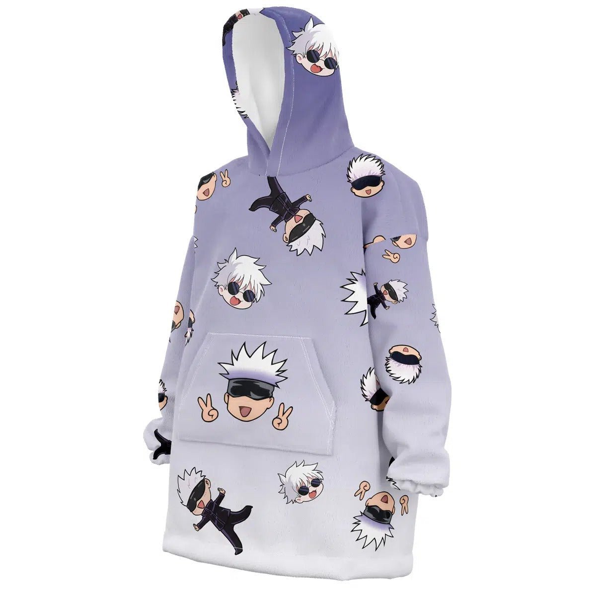 Chibi Satoru Gojo Gradient Hoodie Blanket - Dimensional Era
