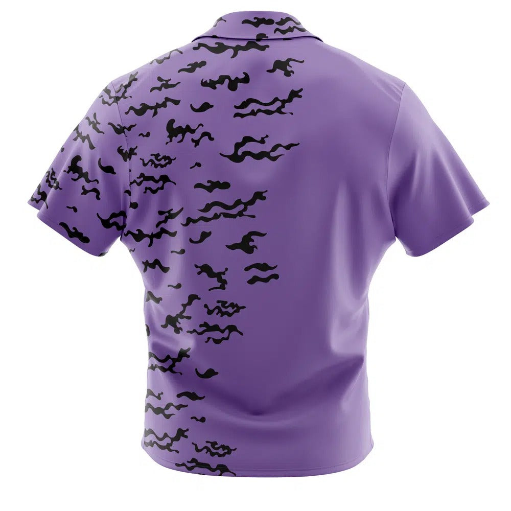 Half Black Camo Purple Hawaiian Shirt