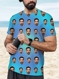 Custom Face Print Hawaiian Shirt Men Women Pets - Dimensional Era