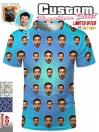 Custom Face Print Hawaiian Shirt Men Women Pets - Dimensional Era