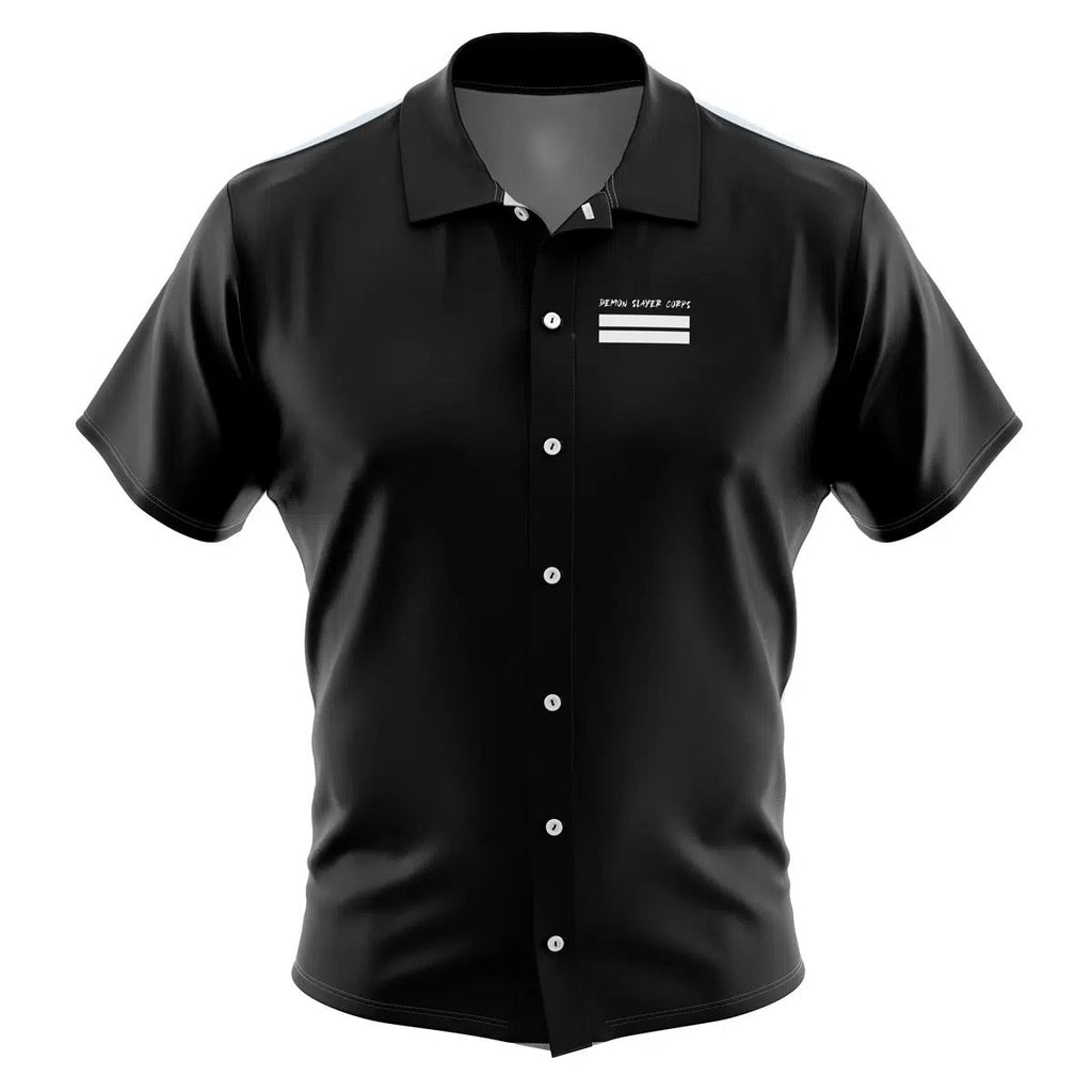 Demon Slayer Corps Kanji Symbol Black Hawaiian Shirt - Dimensional Era