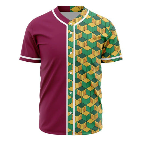 Demon Slayer Giyuu Split Color Baseball Jersey - Dimensional Era
