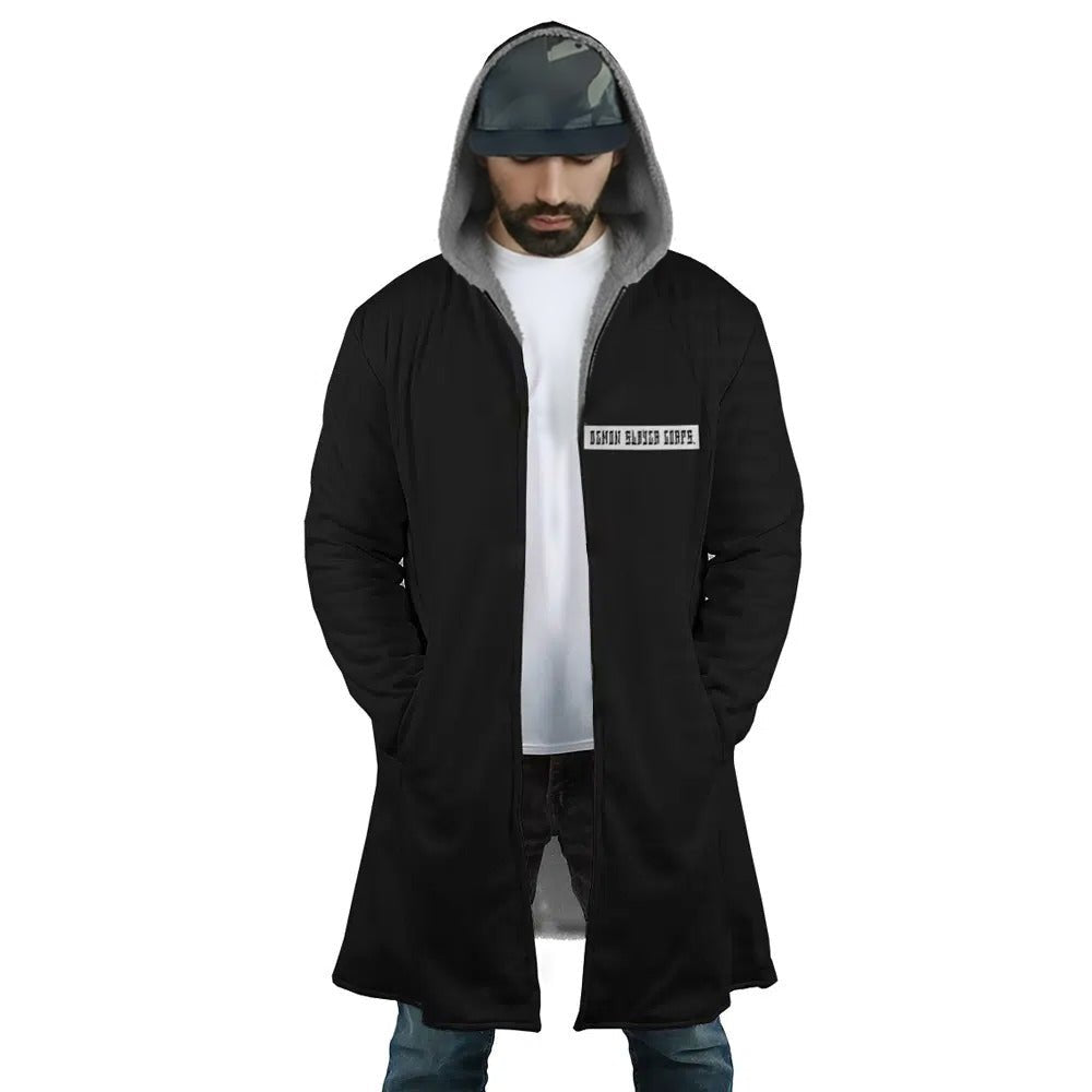 Demon Slayer Kanji Long Polar Fleece Zip Coat - Dimensional Era