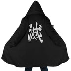Demon Slayer Kanji Long Polar Fleece Zip Coat - Dimensional Era