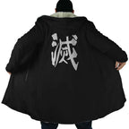Demon Slayer Kanji Long Polar Fleece Zip Coat - Dimensional Era