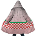 Demon Slayer Nezuko Grid Fleece Hooded Cloak - Dimensional Era
