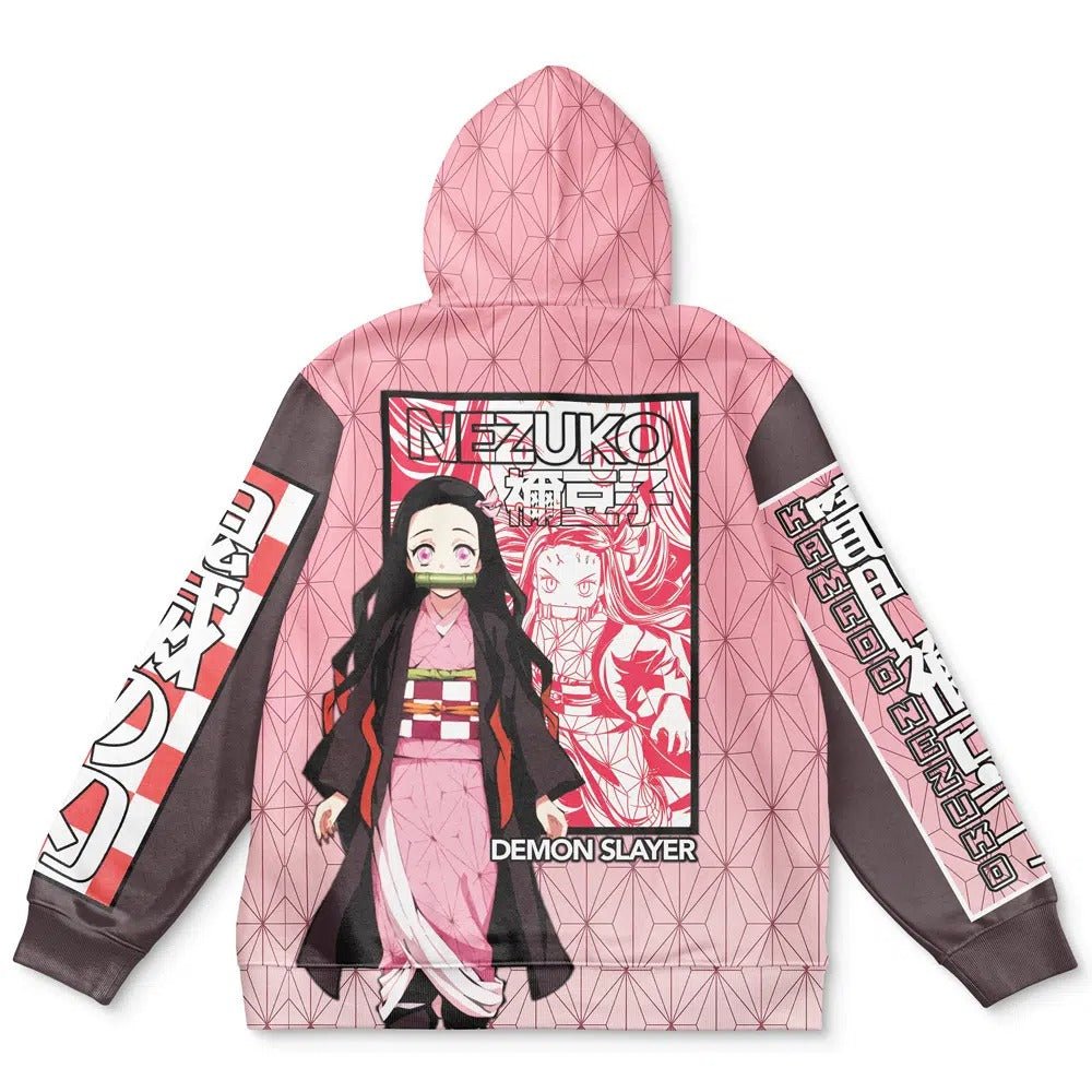 Demon Slayer Nezuko Pink Pattern Hoodie - Dimensional Era
