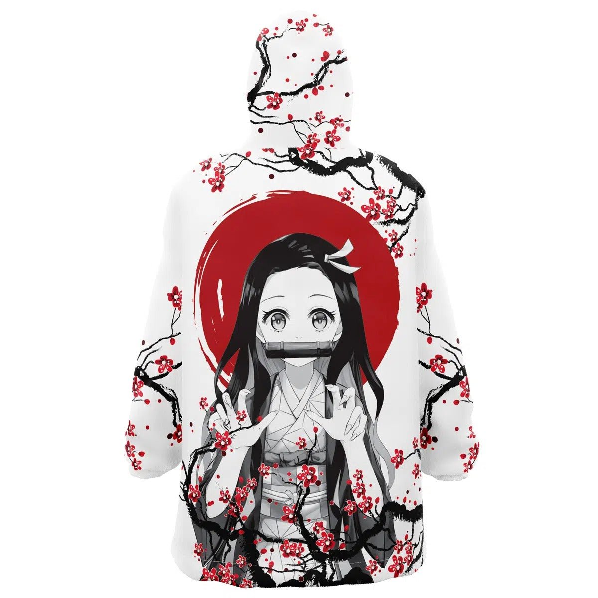 Demon Slayer Nezuko Plum Blossom Hoodie Blanket - Dimensional Era