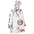 Demon Slayer Nezuko Plum Blossom Hoodie Blanket - Dimensional Era