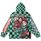 Demon Slayer Tanjiro Green Check Hoodie - Dimensional Era