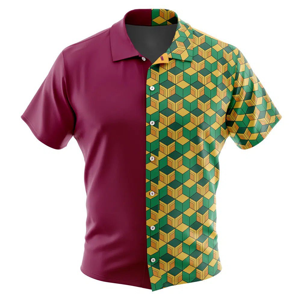 Demon Slayer Tomioka Giyuu Split Hawaiian Shirt - Dimensional Era