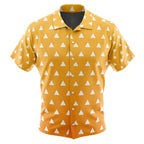 Demon Slayer Zenitsu Yellow White Triangle Hawaiian Shirt - Dimensional Era