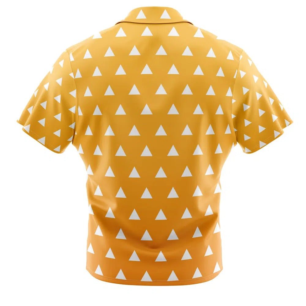 Demon Slayer Zenitsu Yellow White Triangle Hawaiian Shirt - Dimensional Era