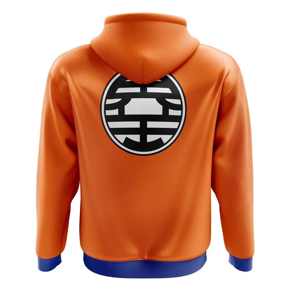 Dragon Ball Turtle Solid Orange Blue-Trim Zip-Up Hoodie - Dimensional Era