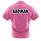 Dragon Ball Vegeta BADMAN Pink Short Sleeve Button Up Shirt - Dimensional Era