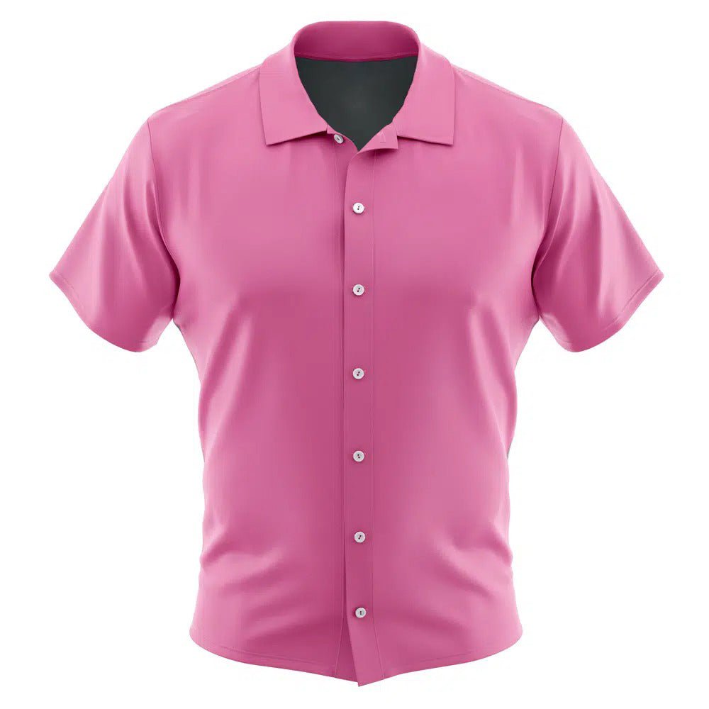Dragon Ball Vegeta BADMAN Pink Short Sleeve Button Up Shirt - Dimensional Era