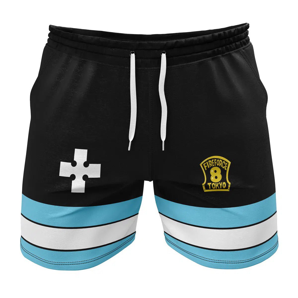 Fire Force Company 8 Uniform Striped Drawstring Shorts - Dimensional Era