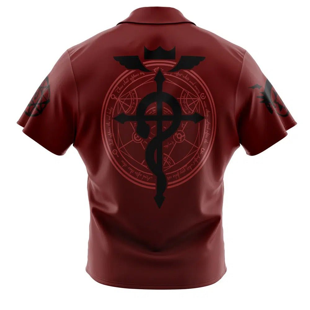 Fullmetal Alchemist Flamel Crest Maroon Hawaiian Shirt - Dimensional Era