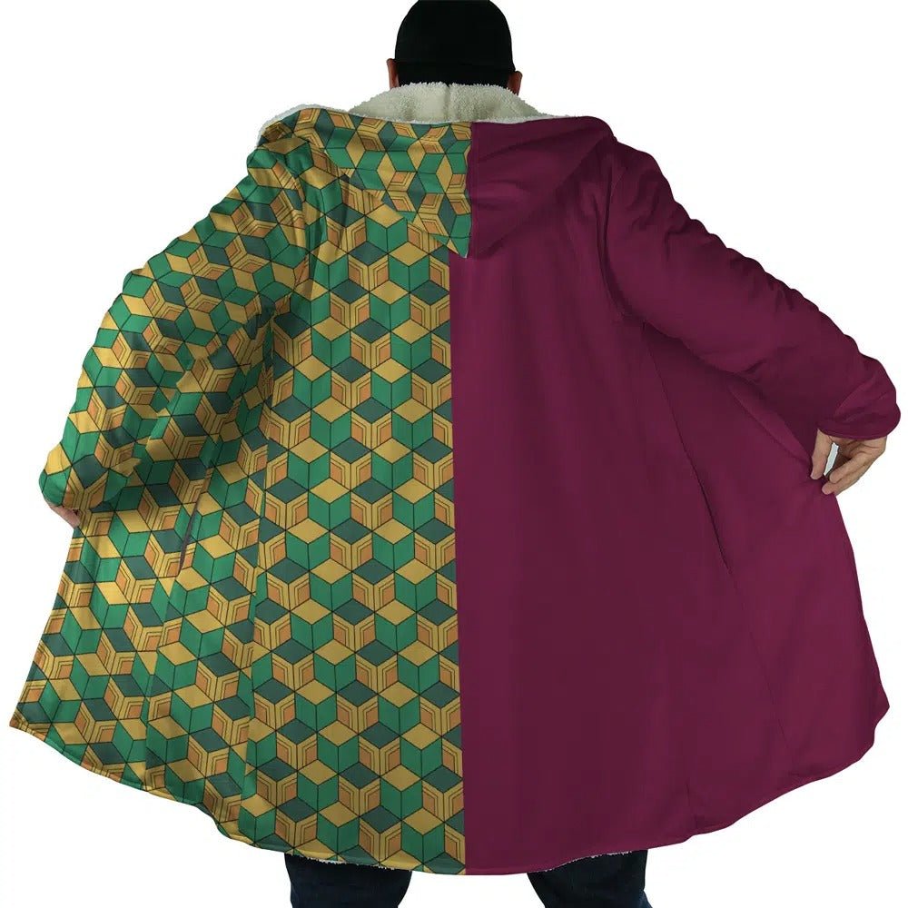 Giyuu Tomioka Demon Slayer Cosplay Long Polar Fleece Zip Parka - Dimensional Era