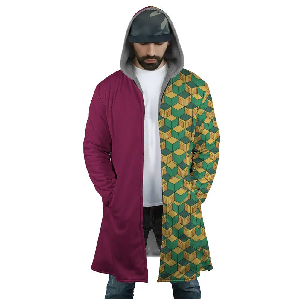 Giyuu Tomioka Demon Slayer Cosplay Long Polar Fleece Zip Parka - Dimensional Era