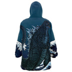 Godzilla Wave Print Hoodie Blanket - Dimensional Era