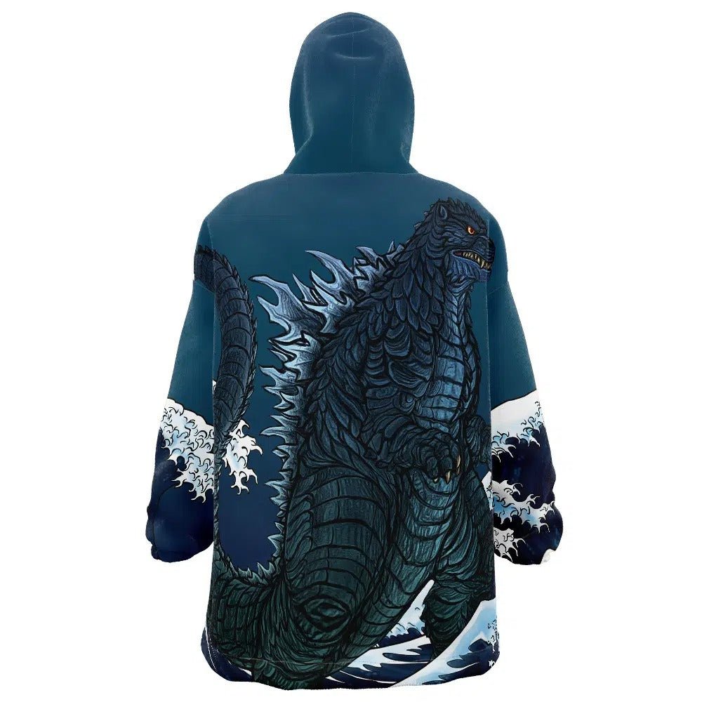 Godzilla Wave Print Hoodie Blanket - Dimensional Era