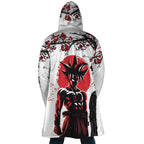 Goku Dragon Ball Sakura Print Long Polar Fleece Zip Parka - Dimensional Era
