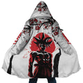 Goku Dragon Ball Sakura Print Long Polar Fleece Zip Parka - Dimensional Era