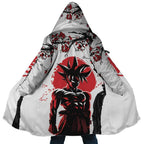 Goku Dragon Ball Sakura Print Long Polar Fleece Zip Parka - Dimensional Era