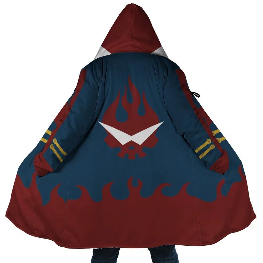 Gurren Lagann Skull Flame Zip Hooded Cloak - Dimensional Era