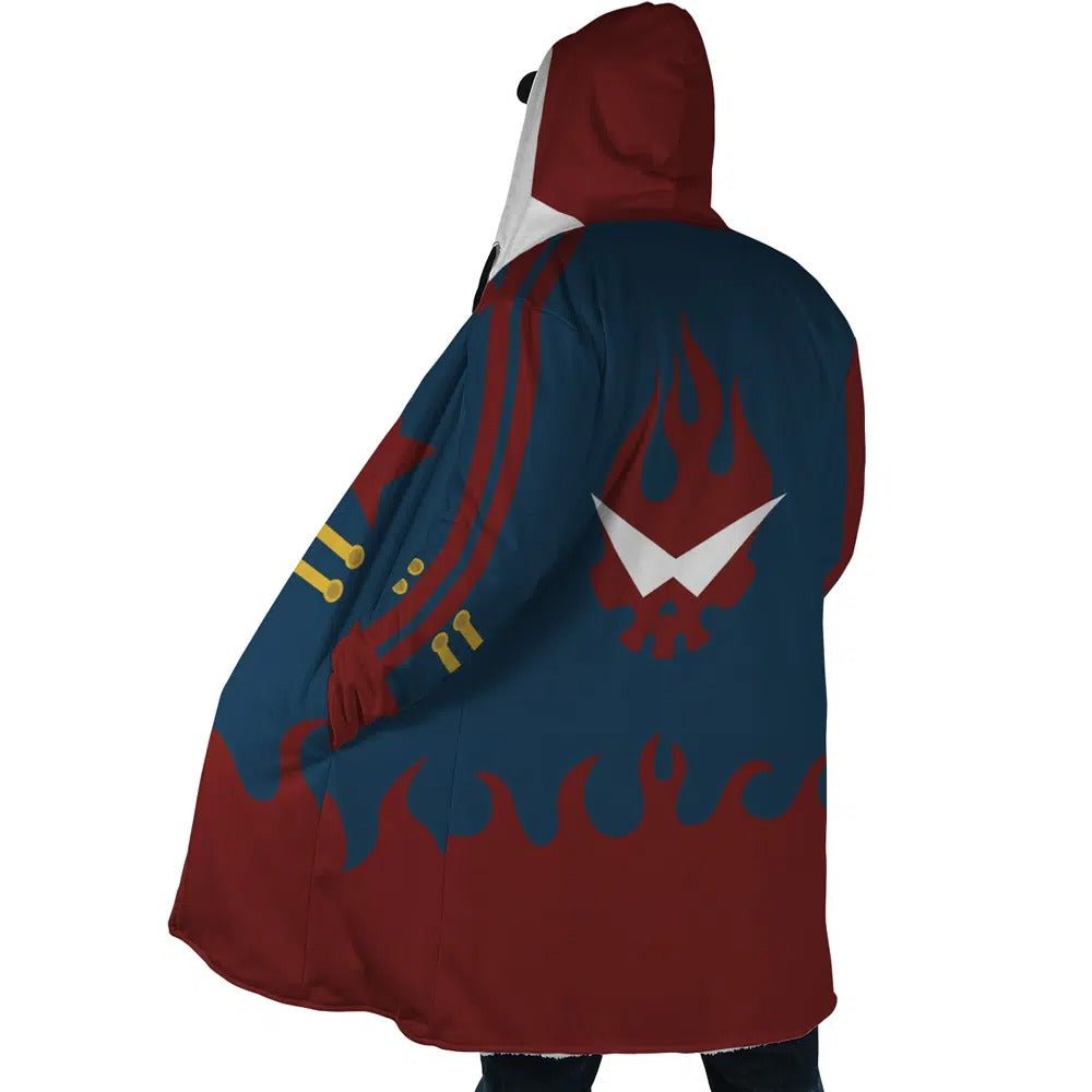 Gurren Lagann Skull Flame Zip Hooded Cloak - Dimensional Era