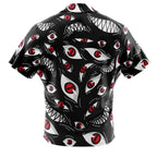 Horror Red Demon Eyes Full Print Black Hawaiian Shirt - Dimensional Era