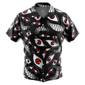 Horror Red Demon Eyes Full Print Black Hawaiian Shirt - Dimensional Era