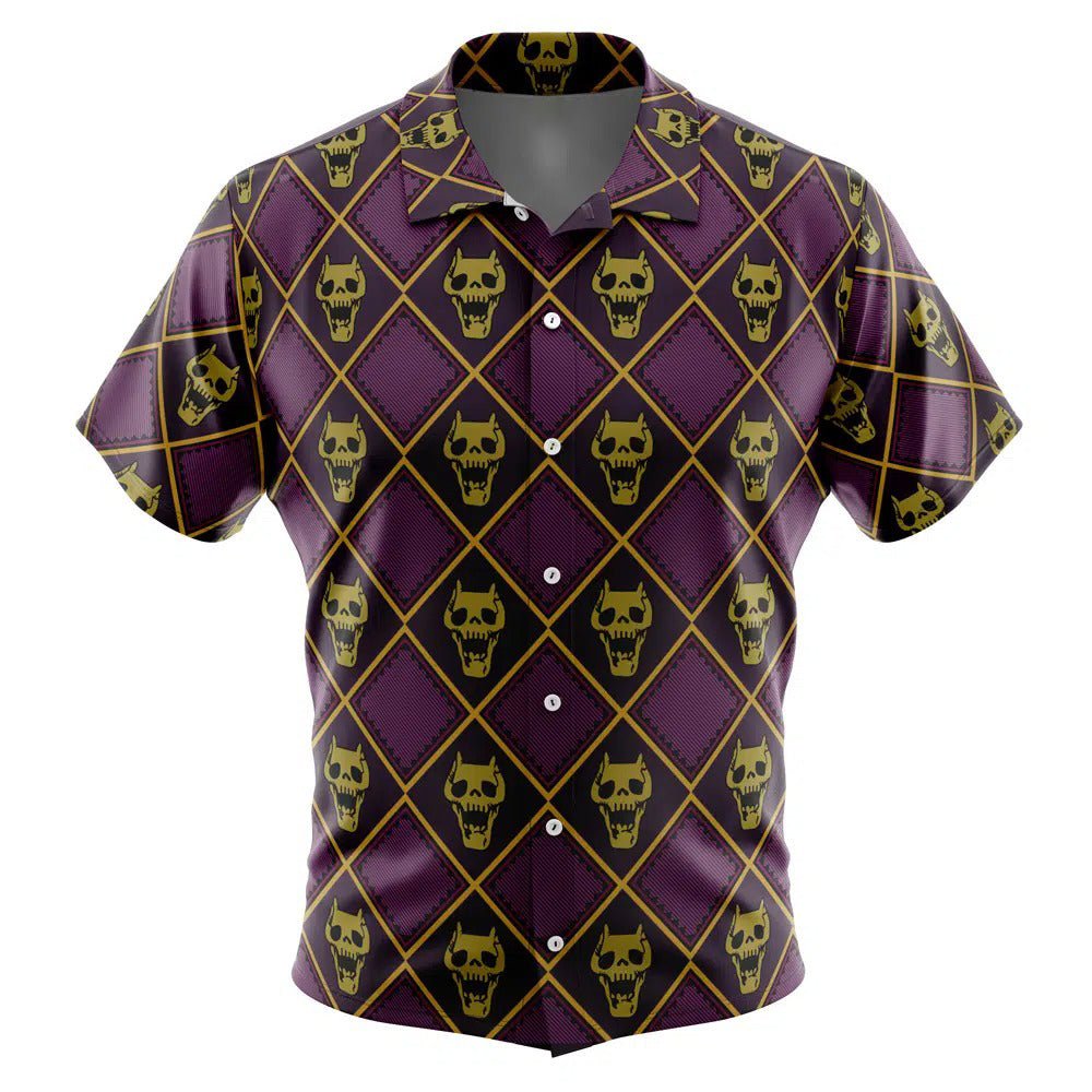 JoJo Yoshikage Kira Purple Diamond Skull Hawaiian Shirt - Dimensional Era
