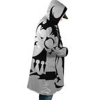 Kingdom Hearts Black White Pattern Zip Hooded Cloak - Dimensional Era