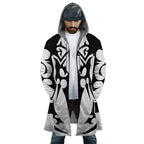 Kingdom Hearts Black White Pattern Zip Hooded Cloak - Dimensional Era