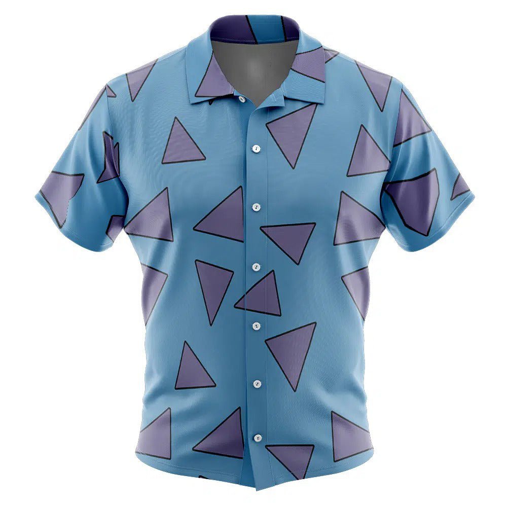 Light Blue Purple Triangle Geometric Hawaiian Shirt - Dimensional Era