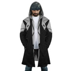 Mecha Geometric Line Zip Hooded Cloak - Dimensional Era