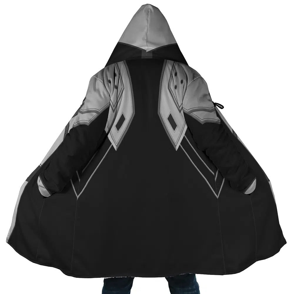 Mecha Geometric Line Zip Hooded Cloak - Dimensional Era
